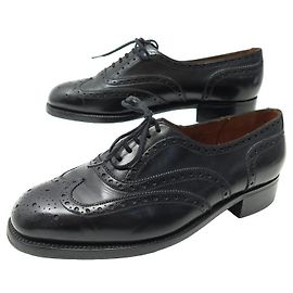 SCARPE JM WESTON DERBY 585 3.5E 37.5 SCARPE NERE IN PELLE NERA CON PUNTA FLOREALE Nero