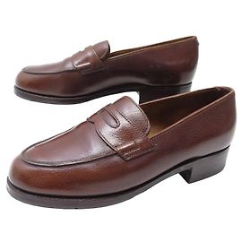 MOCASINES DE CUERO GRANEADO MARRÓN JOHN LOBB CORTEZ 5C 36 Castaño