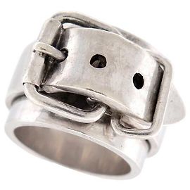 JEAN PAUL GAULTIER RING BELT BUCKLE 60 in silver 925 37.8 GR SILVER RING Silvery
