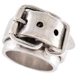 Jean Paul Gaultier-JEAN PAUL GAULTIER RING BELT BUCKLE 60 in silver 925 37.8 GR SILVER RING-Silvery