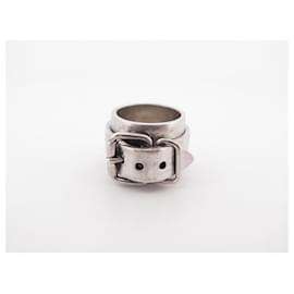 Jean Paul Gaultier-JEAN PAUL GAULTIER RING BELT BUCKLE 60 in silver 925 37.8 GR SILVER RING-Silvery