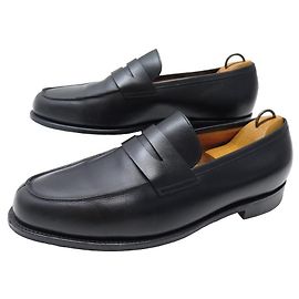 CHAUSSURES JOHN LOBB CAMPUS MOCASSINS 10E 44 CUIR NOIR EMBAUCHOIRS SHOES Noir