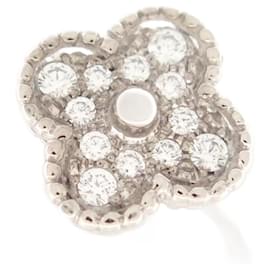 Van Cleef & Arpels-NEW VINTAGE VAN CLEEF & ARPELS ALHAMBRA RING 52 ct gold 18K 1.08CT DIAMONDS RING-Silvery