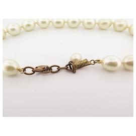 Chanel-VINTAGE CHANEL CHOCKER NECKLACE IN PEARLS CIRCA 1990 GOLD METAL PEARLS NECKLACE-Golden