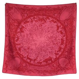 Hermès SCIARPA HERMES LES JARDIN DES METAMORPHOSES SETA FUCSIA CXARRE 90 sciarpa Fuschia
