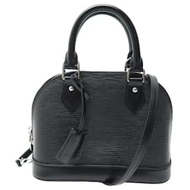 Louis Vuitton-NEW LOUIS VUITTON BB ALMA HANDBAG EPI LEATHER BANDOULIERE HAND BAG PURSE-Black