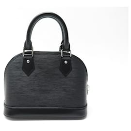 Louis Vuitton-NEW LOUIS VUITTON BB ALMA HANDBAG EPI LEATHER BANDOULIERE HAND BAG PURSE-Black