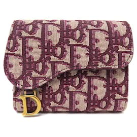 Christian Dior-NEUF PORTEFEUILLE CHRISTIAN DIOR SADDLE TOILE OBLIQUE BORDEAUX BOITE WALLET-Bordeaux