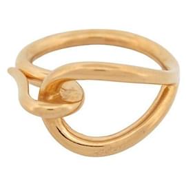 Hermès-ANILLO PARA BUFANDA HERMES JUMBO METAL ORO H601702S00 ANILLO PAÑUELO ORO-Dorado