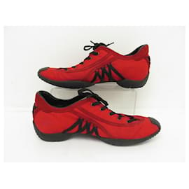Dior-CHRISTIAN DIOR D-FENCE TRAINER SHOES 41 CANVAS SNEAKERS SNEAKERS SHOES-Red