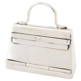 Hermès SACO DE ALMOFADA VINTAGE HERMES PILL BOX KELLY EM PRATA ESTERLINA 925 caixa de comprimidos Prata
