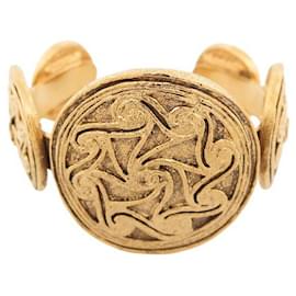 Chanel-VINTAGE BRACELET CHANEL MANCHETTE METAL DORE CIRCA 1980 GOLDEN CUFF BANGLE-Doré