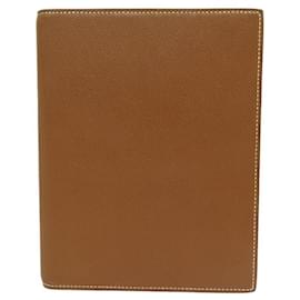 Hermès VINTAGE COVER AGENDA HERMES GM A5 NOTIZBUCH AUS GOLDGENARBTEM KALBSLEDER Kamel