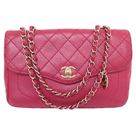 Chanel-CHANEL TIMELESS SIMPLE FLAP HANDBAG IN PINK LEATHER CROSSBODY HAND BAG-Pink