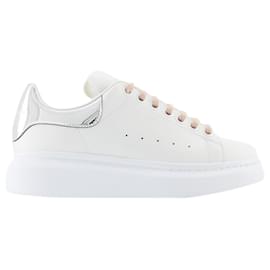 Alexander Mcqueen-Baskets Oversize - Alexander Mcqueen - Cuir - Blanc/Argentée-Blanc