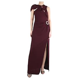 Nicholas Kirkwood-Burgundy asymmetrical maxi dress - size UK 14-Red