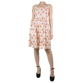 Prada Mehrfarbiges, ärmelloses Kleid mit Blumenmuster – Größe UK 8 Mehrfarben