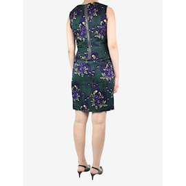 Marni-Grünes ärmelloses Kleid aus Wollmischung mit Blumendruck – Größe UK 6-Grün