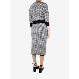 Autre Marque-Black and white gingham knit cardigan and skirt set - size S-Black