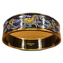 Hermès Enamel Bracelet Navy Blue Navy blue