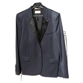 Yves Saint Laurent Navy Blue Wool Tuxedo Jacket Navy blue