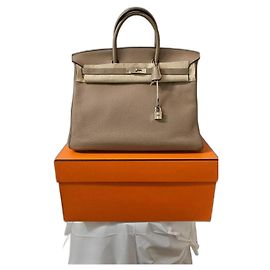 Hermès Birkin 40 Taurillon Clemence Leather Beige Beige