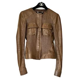 Gucci-Biker jackets-Brown