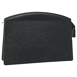 Louis Vuitton-LOUIS VUITTON Epi Trousse Crete Clutch Bag Black M48402 LV Auth 64530-Black