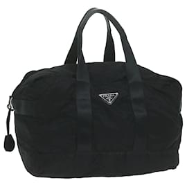 Prada-PRADA Boston Bag Nylon Black Auth 61194-Black