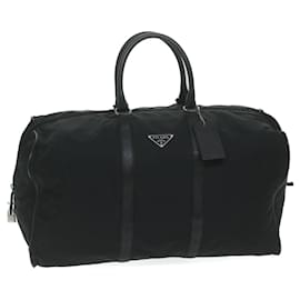 Prada-PRADA Boston Bag Nylon Black Auth 63406-Black