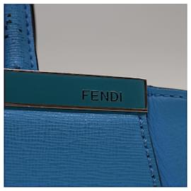 Fendi-FENDI Petite To Jules Hand Bag Leather 2way Light Blue Auth 64810-Light blue