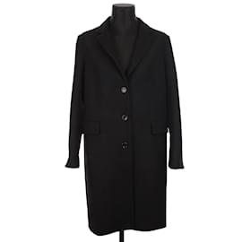 Maje-Manteau en laine-Noir