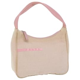 Prada-PRADA Sports Hand Bag Canvas Beige Pink Auth bs11578-Pink,Beige