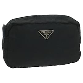 Prada-PRADA Pouch Nylon Black Auth yk10187-Black