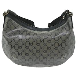 Gucci-GUCCI GG Crystal Shoulder Bag Silver 181092 auth 64651-Silvery