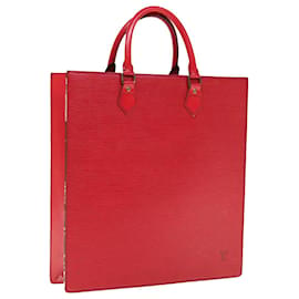 Louis Vuitton-LOUIS VUITTON Epi Sac Plat Sac à Main Rouge M5274E LV Auth 64751-Rouge