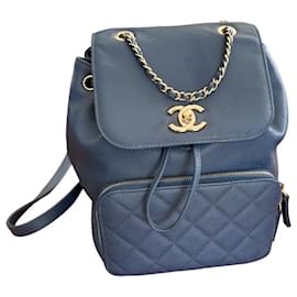 Autre Marque-CHANEL Affinity business backpack in caviar leather-Blue