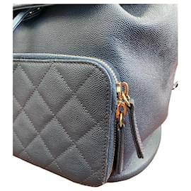 Autre Marque-CHANEL Affinity business backpack in caviar leather-Blue