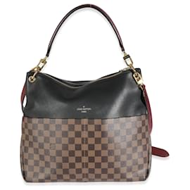 Louis Vuitton-Louis Vuitton Preto Damier Ebene Lona Maida Hobo-Marrom,Preto