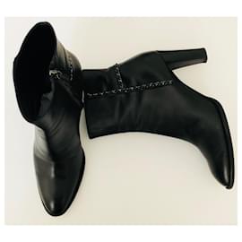 Chanel-Chain Ankle Boots-Black