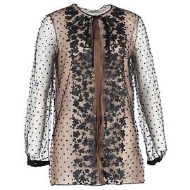 Valentino Garavani Transparente Bluse von Valentino aus schwarzem Nylon Schwarz