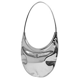Coperni Borsa Ring Swipe in Pelle Argento Argento Metallico