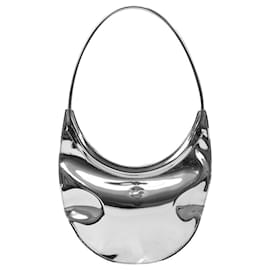 Coperni-Ring Swipe Bag in Silver Leather-Silvery,Metallic