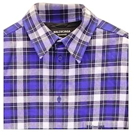 Balenciaga-Camiseta acolchoada com logotipo bordado Balenciaga em algodão azul-Outro