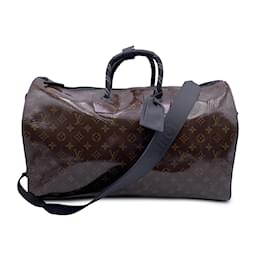Louis Vuitton-Monogram Glaze Keepall Bandouliere 50 Tasche M43899-Braun