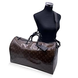 Louis Vuitton-Bandouliere Keepall con monograma glaseado 50 Bolsa m43899-Castaño