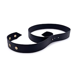 Louis Vuitton-Black Leather Tie the Knot Eyelet Belt Size 90/36-Black