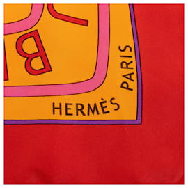 Hermès-Hermes Orange Les Sources De La Vie Silk Foulard-Orange