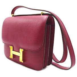 Hermès-Hermès Rouge Epsom Mini Constance 18-Rouge
