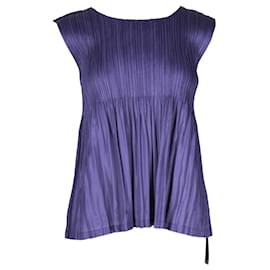 Pleats Please-Top sans manches plissé violet-Violet